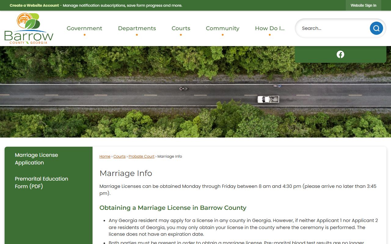 Barrow County divorce decree requirements for marriage license