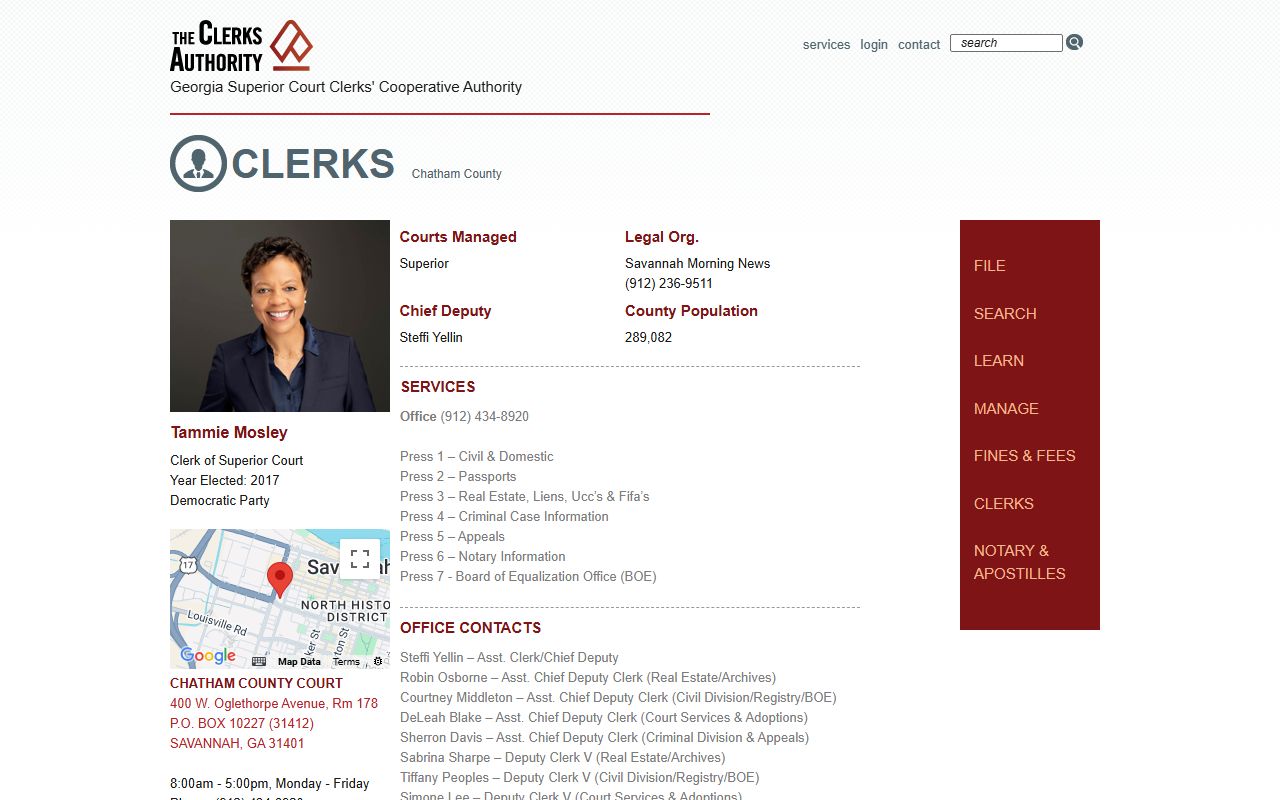 GSCCCA portal showing Chatham County divorce records search