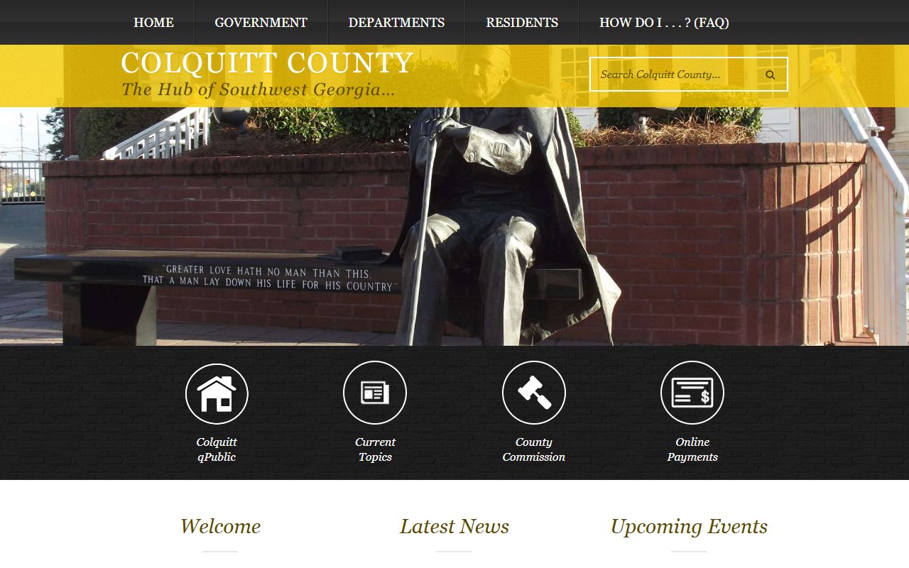 Colquitt County Georgia government website showing court and records information
