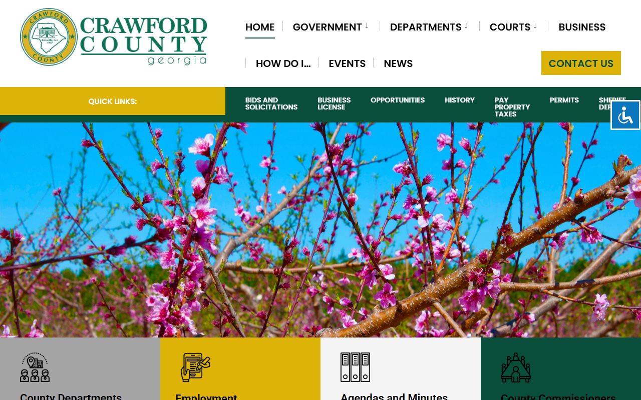 Crawford County Georgia government website for contacting the Superior Court Clerk about divorce records