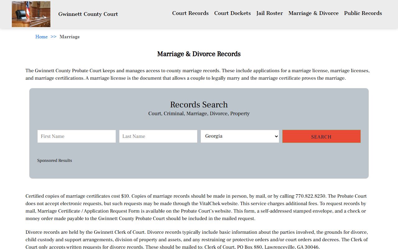 Gwinnett County courts divorce filing resources