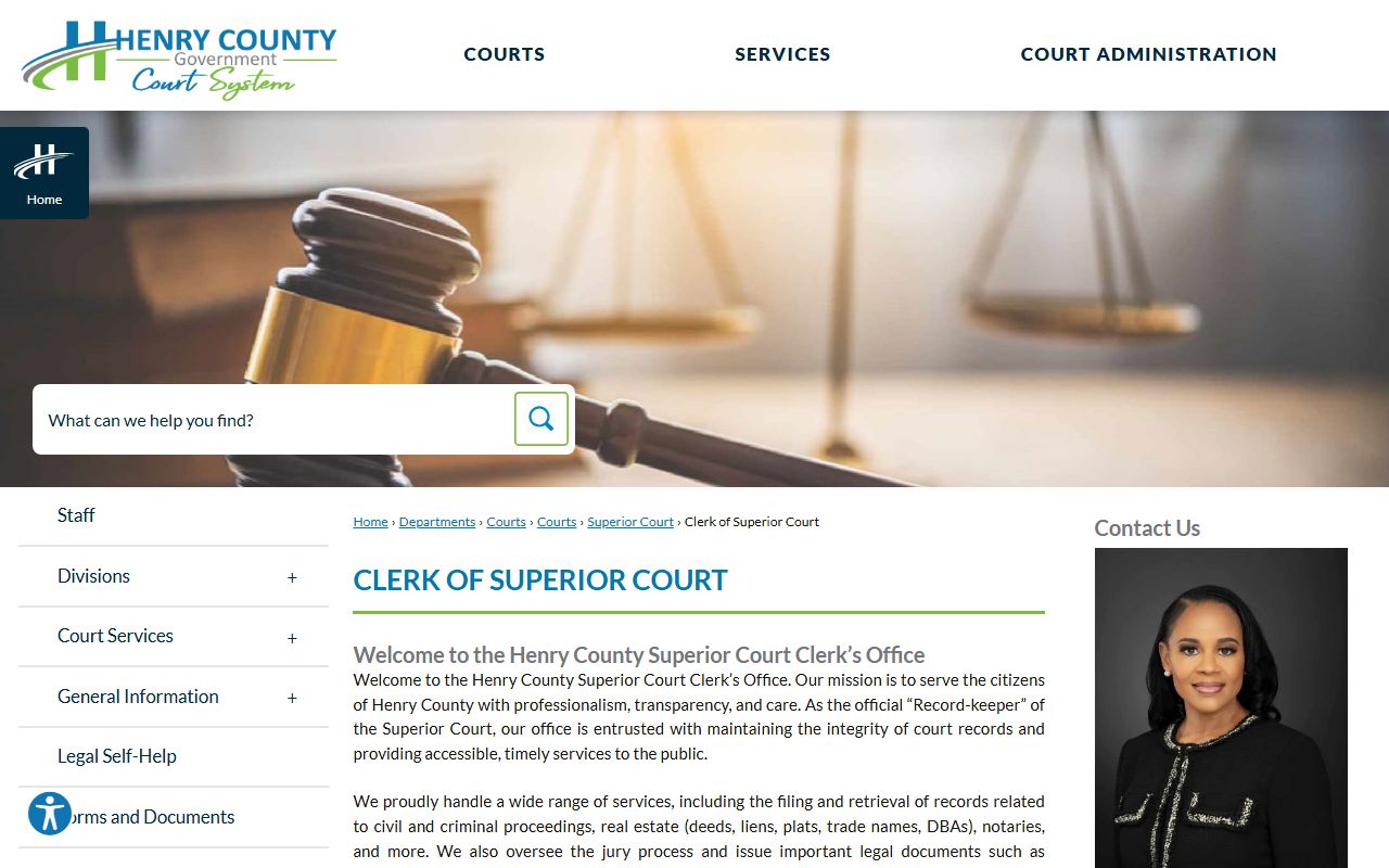 Henry County Superior Court clerk services for divorce records