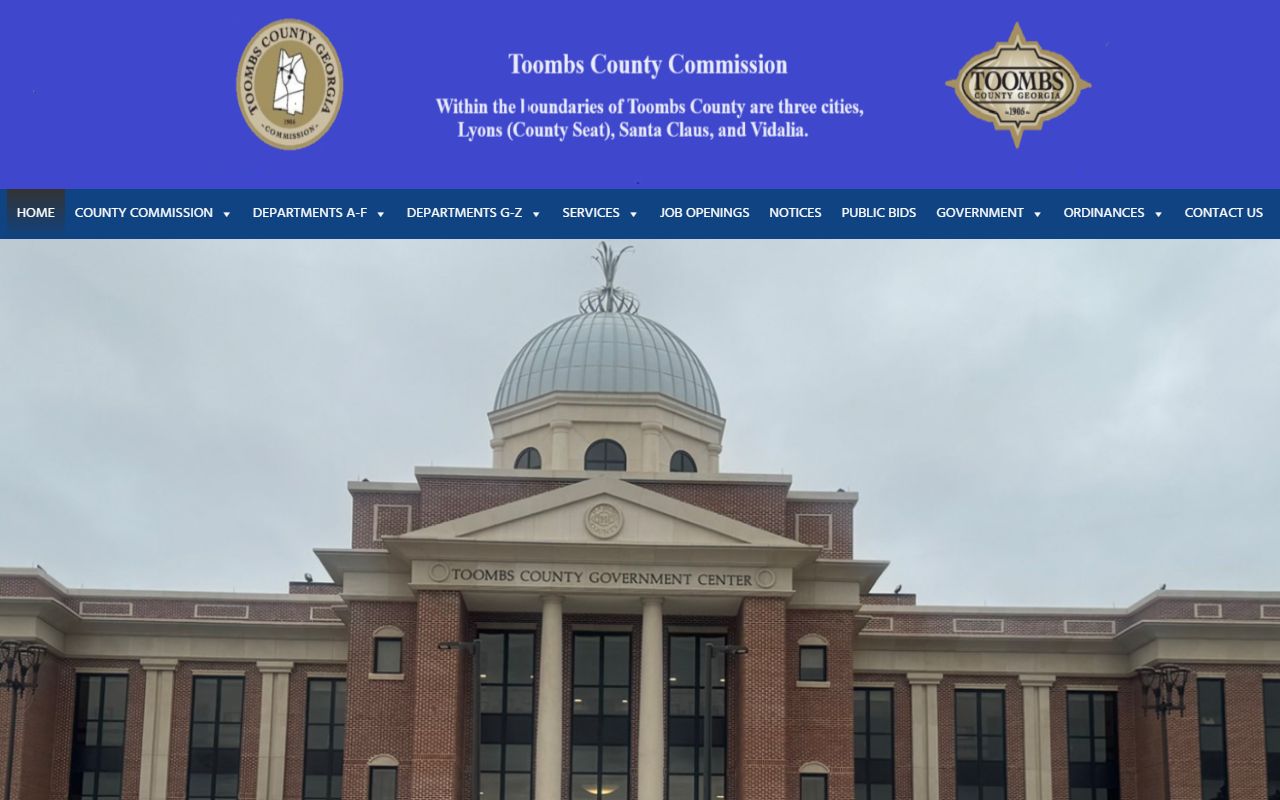Toombs County Georgia website with divorce records courthouse information