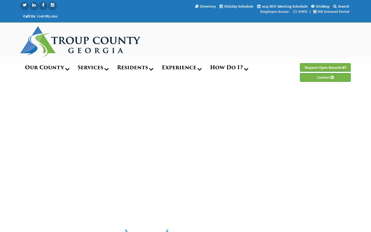 Troup County Georgia website showing divorce records courthouse information