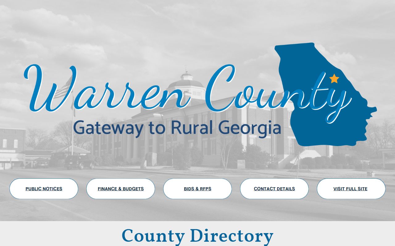 Warren County Georgia website with divorce records courthouse information