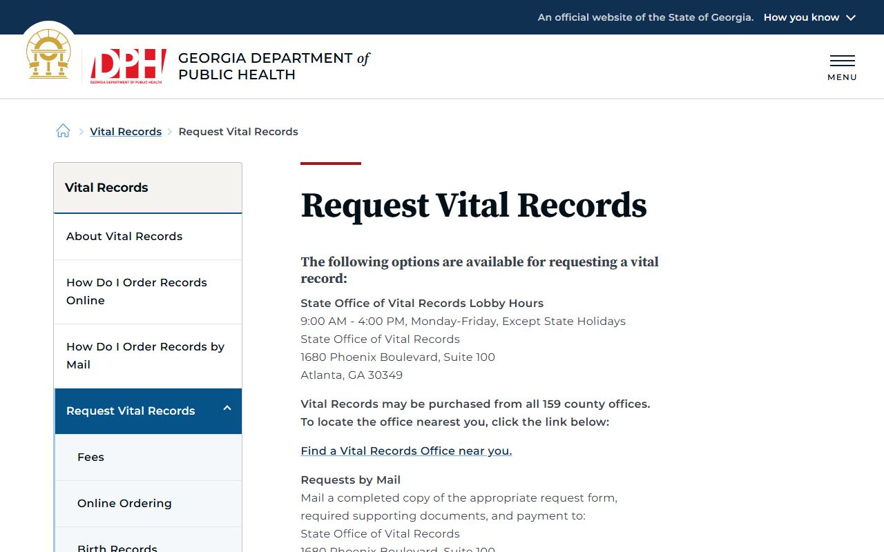 Tift County divorce records verification through Georgia DPH
